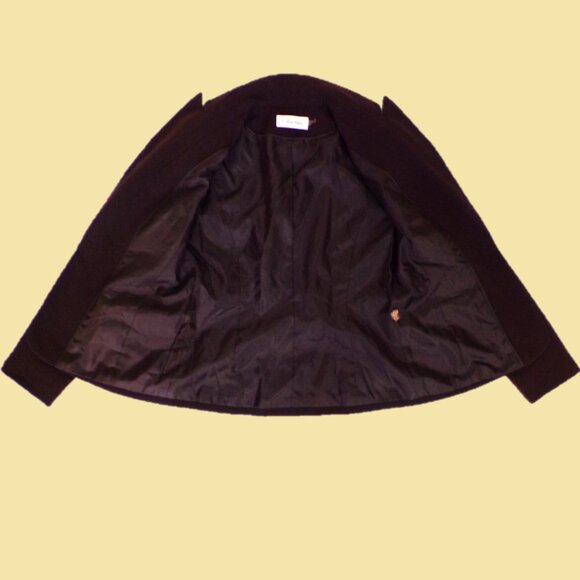 CALVIN KLEIN size 8 chocolate-brown blazer polyester/rayon/spandx dry clean only - Picture 13 of 15